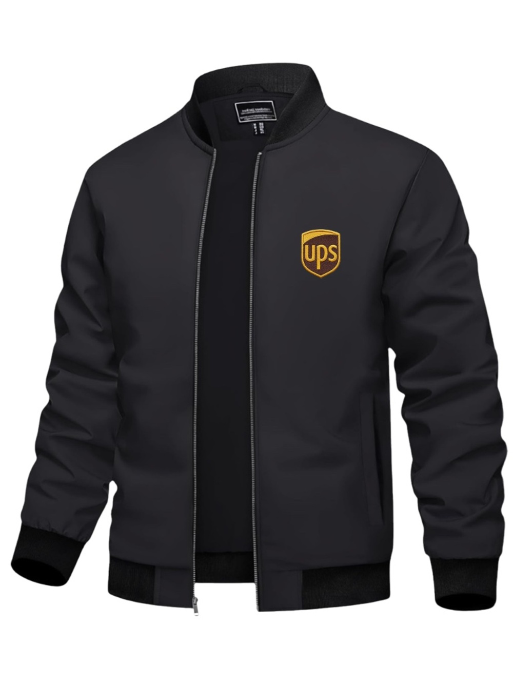 Men’s UPS Embroidered Lightweight Bomber Jacket Black